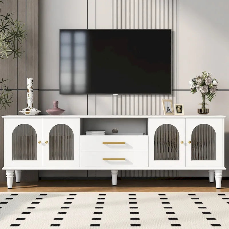 Meuble TV Rétro Meuble de Divertissement Console de Commande Multimédia