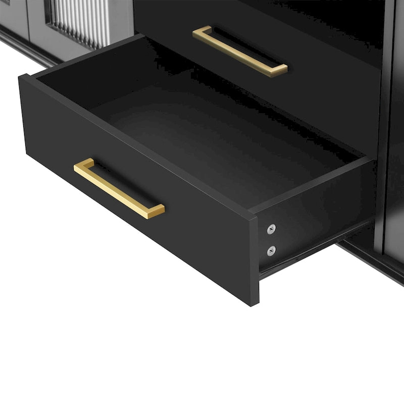 Meuble TV Rétro Meuble de Divertissement Console de Commande Multimédia