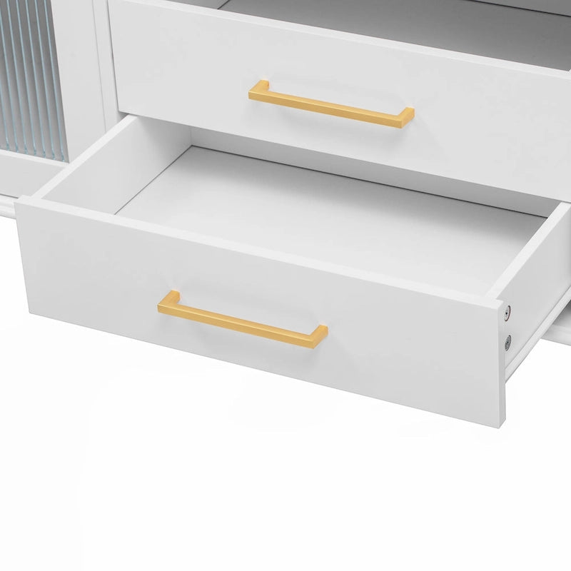 Meuble TV Rétro Meuble de Divertissement Console de Commande Multimédia