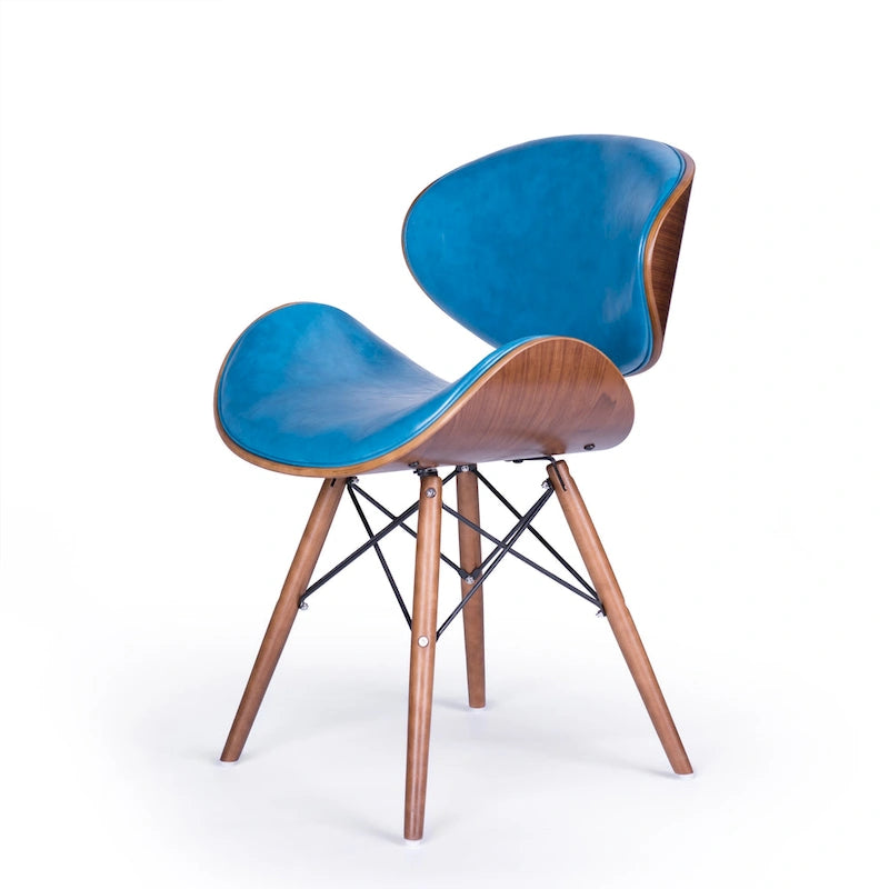 Fauteuil d'appoint bleu sarcelle du milieu du siècle