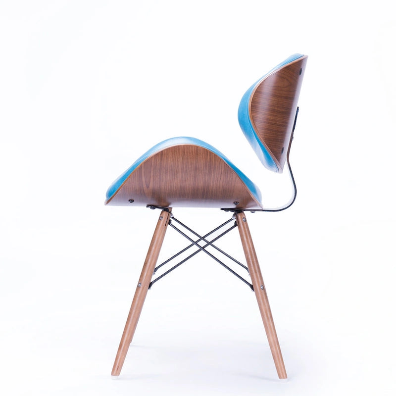 Fauteuil d'appoint bleu sarcelle du milieu du siècle