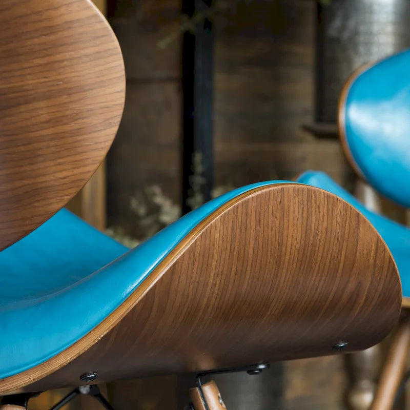 Fauteuil d'appoint bleu sarcelle du milieu du siècle