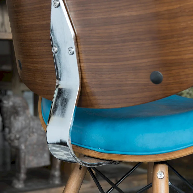 Fauteuil d'appoint bleu sarcelle du milieu du siècle