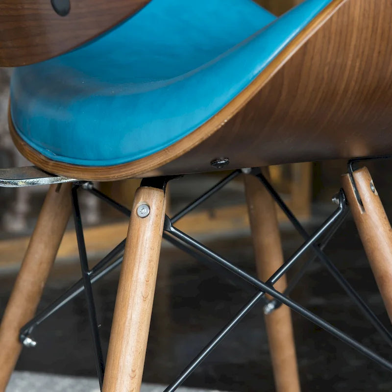 Fauteuil d'appoint bleu sarcelle du milieu du siècle