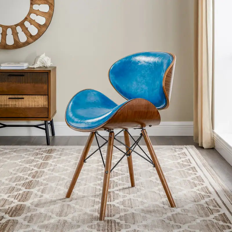 Fauteuil d'appoint bleu sarcelle du milieu du siècle