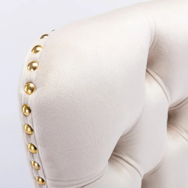 Tabouret de bar pivotant en velours doré épais, réglable en hauteur, avec dossier