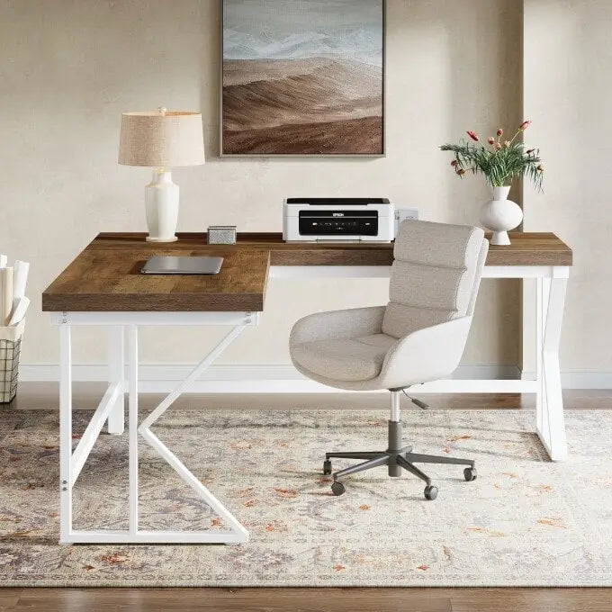 Bureau d'angle en forme de L pour ordinateur, bureau d'angle à domicile