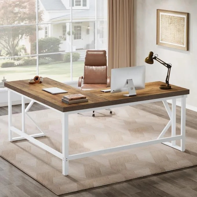Bureau d'angle en forme de L pour ordinateur, bureau d'angle à domicile
