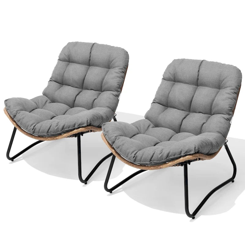 Coussins de chaise Papasan d'extérieur pour chaises de terrasse en rotin confortables