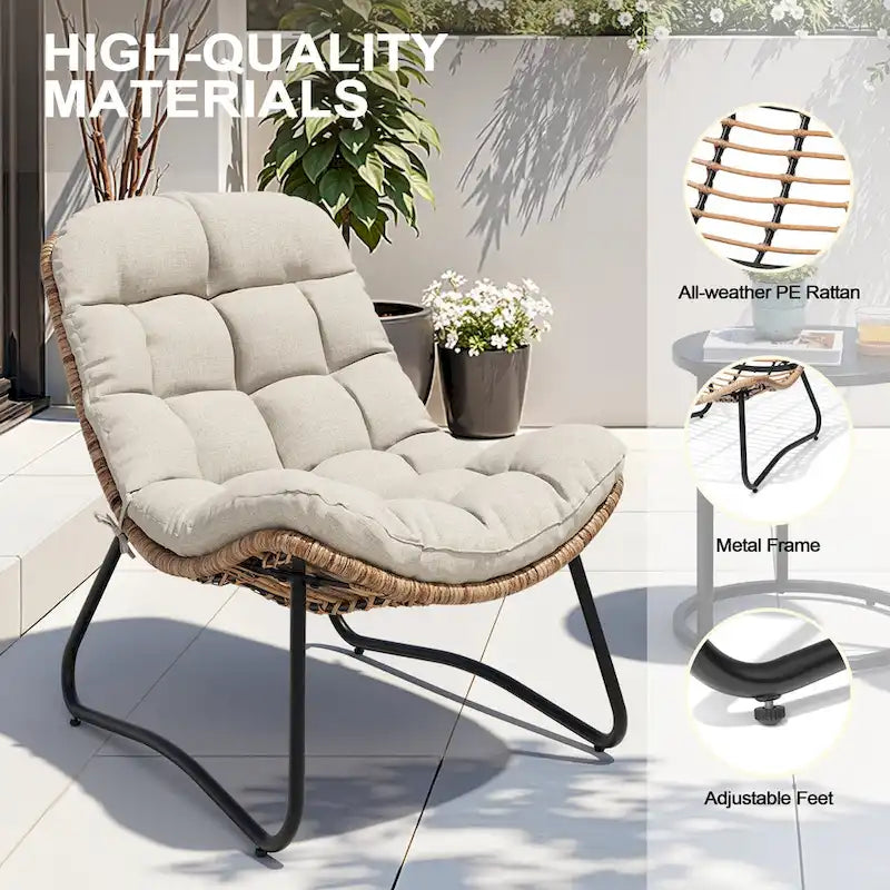 Coussins de chaise Papasan d'extérieur pour chaises de terrasse en rotin confortables