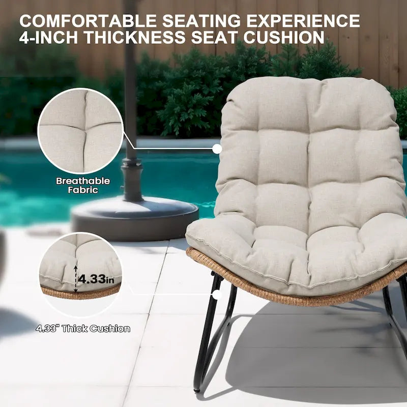 Coussins de chaise Papasan d'extérieur pour chaises de terrasse en rotin confortables
