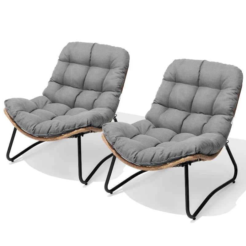 Coussins de chaise Papasan d'extérieur pour chaises de terrasse en rotin confortables