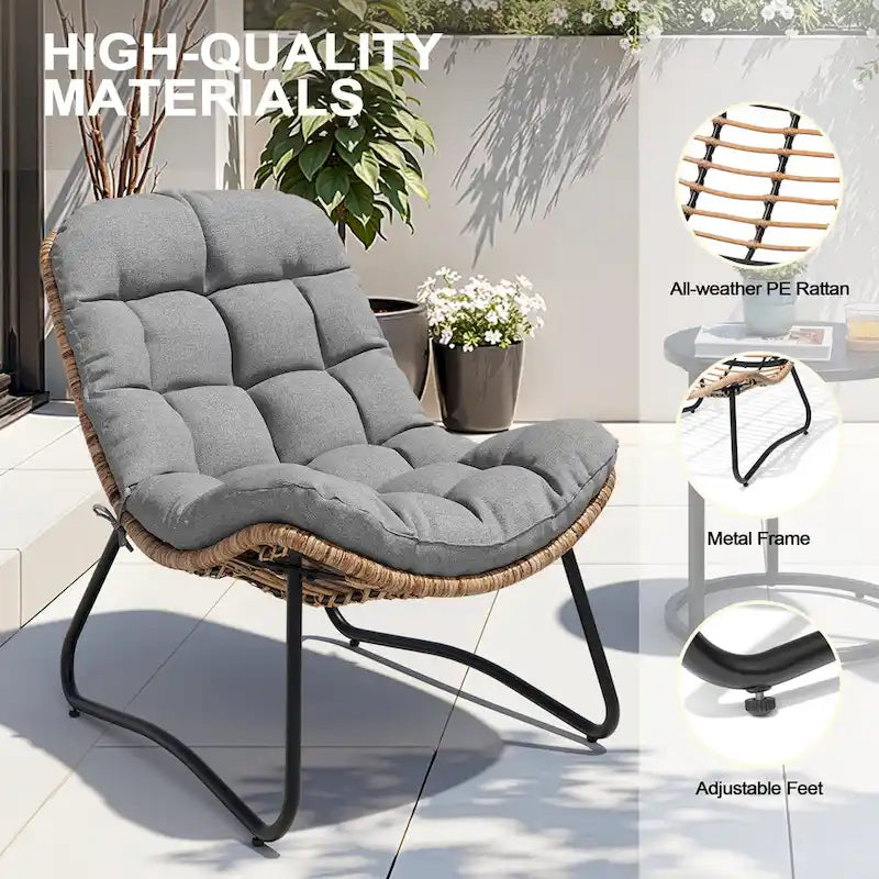 Coussins de chaise Papasan d'extérieur pour chaises de terrasse en rotin confortables