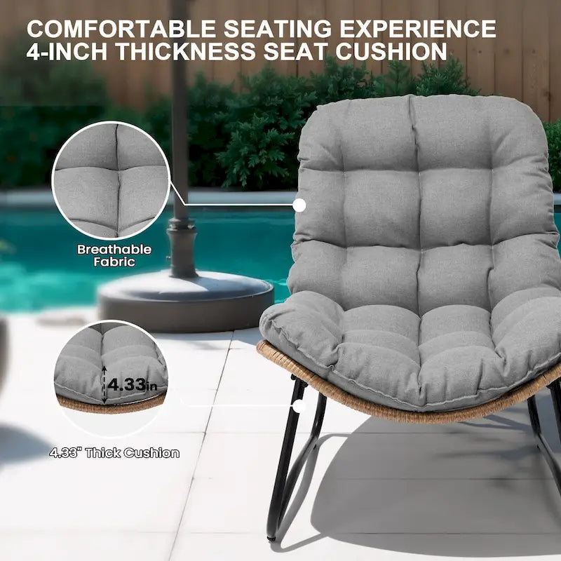 Coussins de chaise Papasan d'extérieur pour chaises de terrasse en rotin confortables