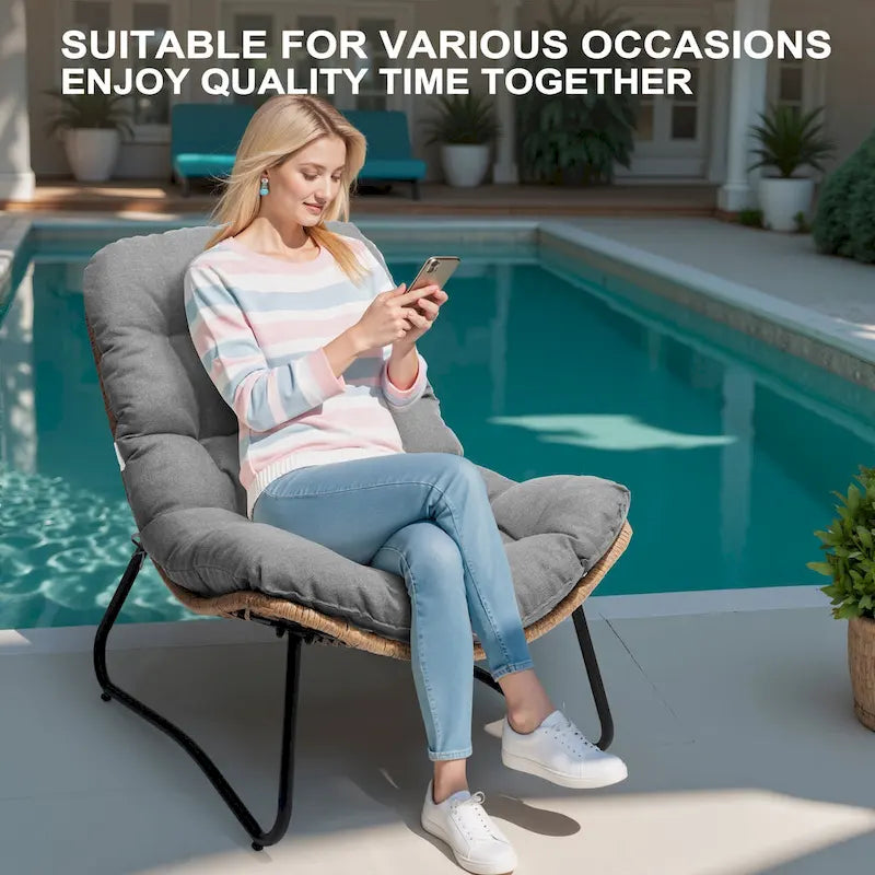 Coussins de chaise Papasan d'extérieur pour chaises de terrasse en rotin confortables
