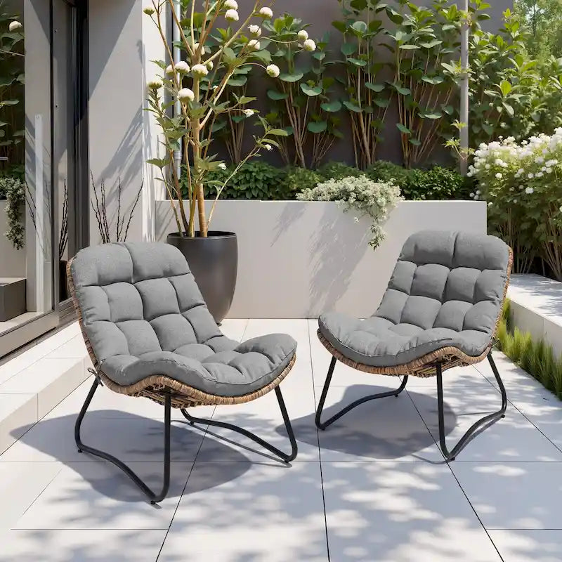 Coussins de chaise Papasan d'extérieur pour chaises de terrasse en rotin confortables
