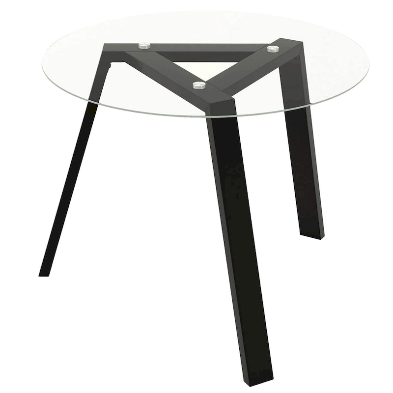 Table à manger ronde en verre trempé