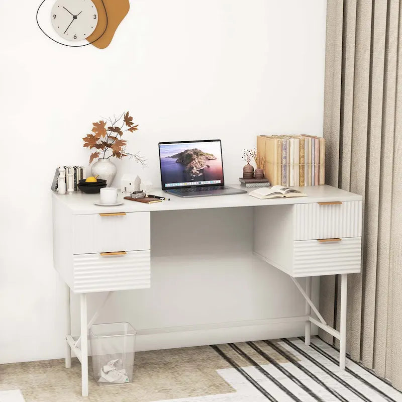 Tiroirs de rangement pour bureau d'ordinateur, cadre métallique moderne