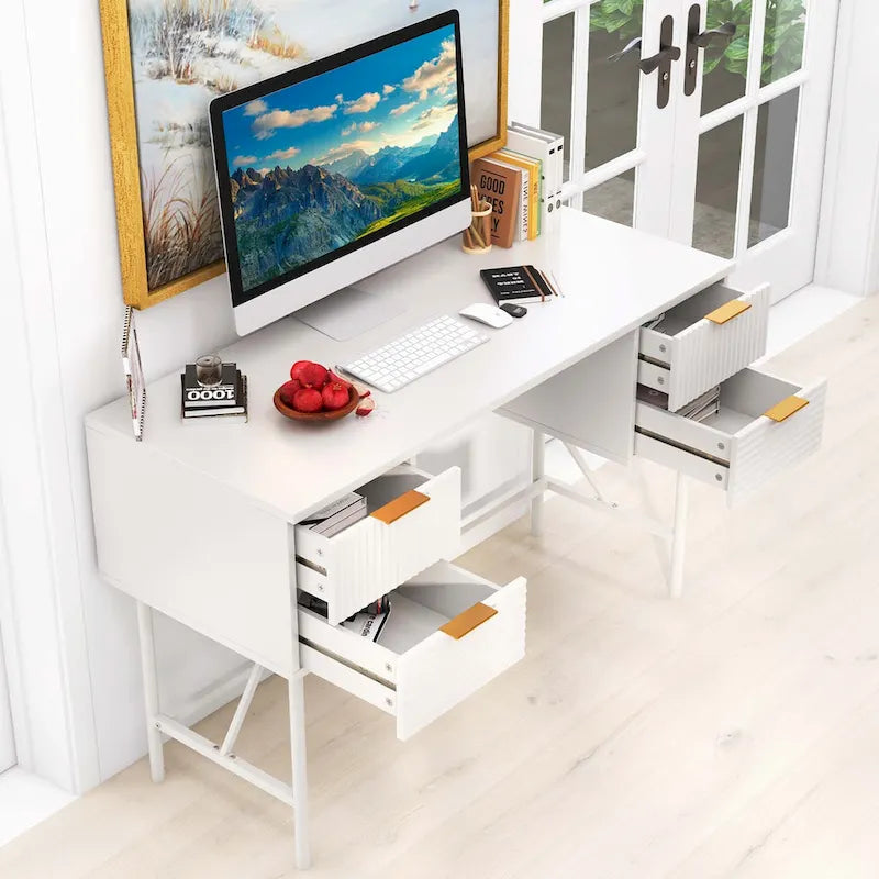 Tiroirs de rangement pour bureau d'ordinateur, cadre métallique moderne