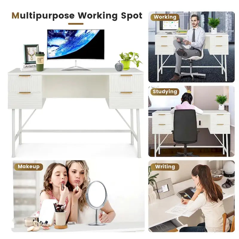 Tiroirs de rangement pour bureau d'ordinateur, cadre métallique moderne
