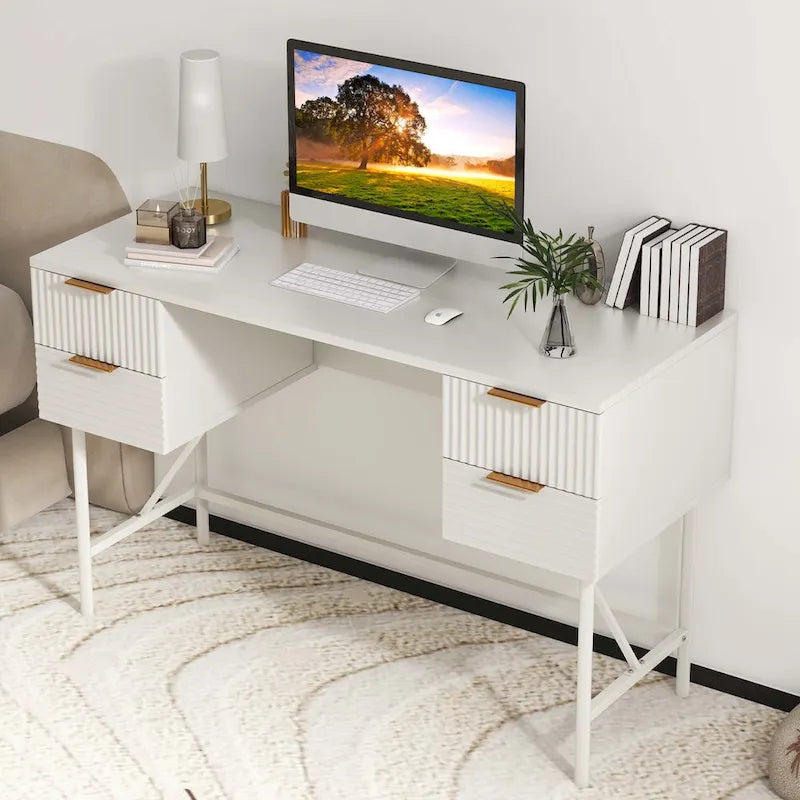 Tiroirs de rangement pour bureau d'ordinateur, cadre métallique moderne