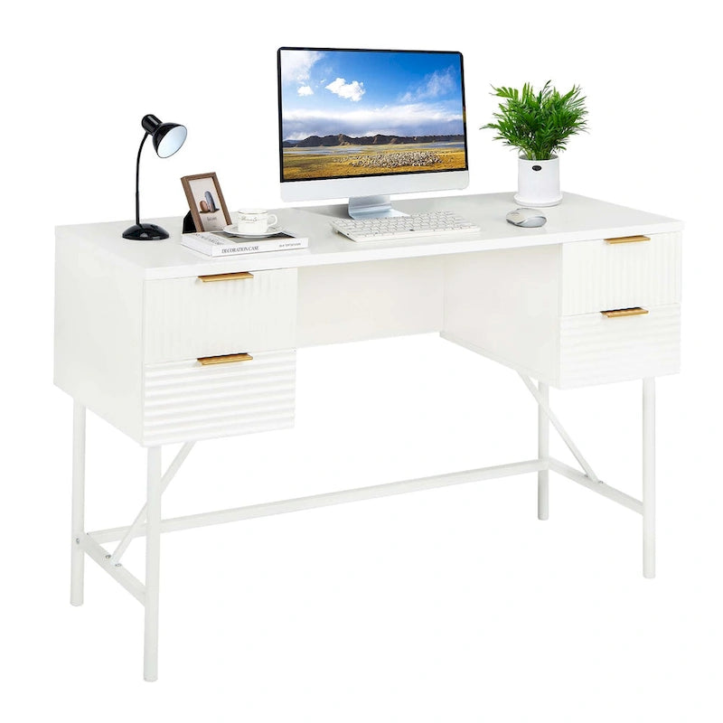 Tiroirs de rangement pour bureau d'ordinateur, cadre métallique moderne