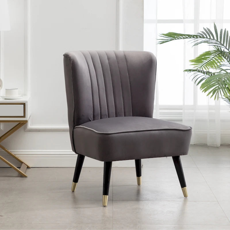 Fauteuil d'appoint en polyester gris 26