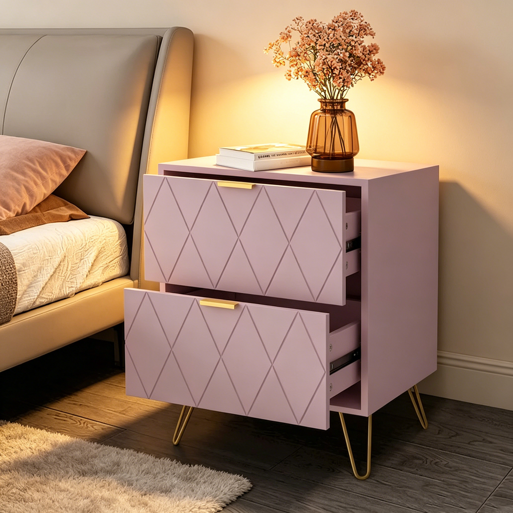 Table de chevet, Pieds en métal, Chambre à coucher moderne, Salon