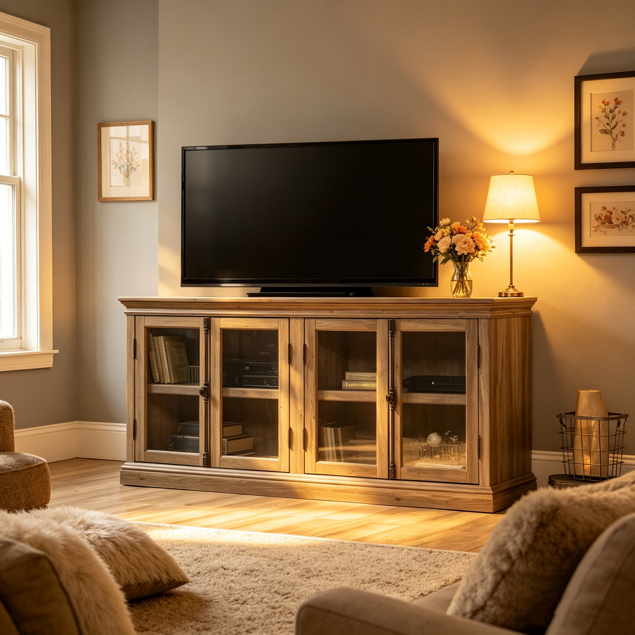 Plateau de meuble TV spacieux