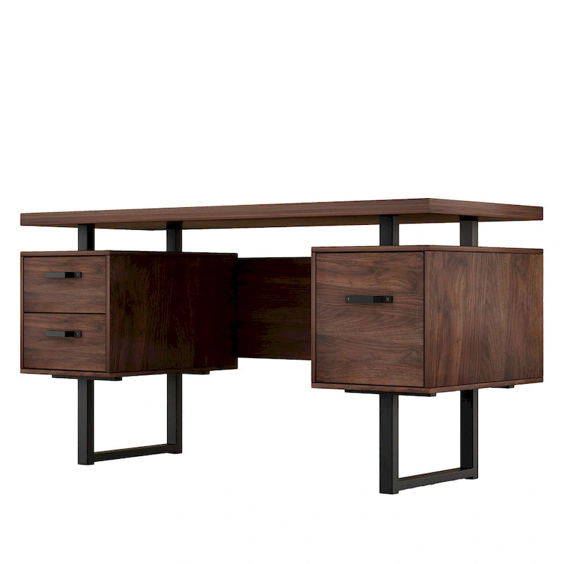 Bureau d'ordinateur à domicile avec tiroirs