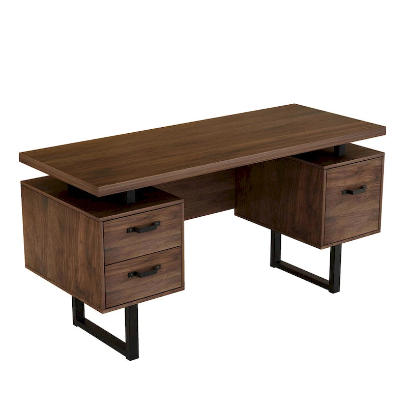 Bureau d'ordinateur à domicile avec tiroirs