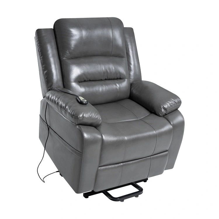 Fauteuil inclinable électrique réglable en hauteur en similicuir avec dossier divisé électrique