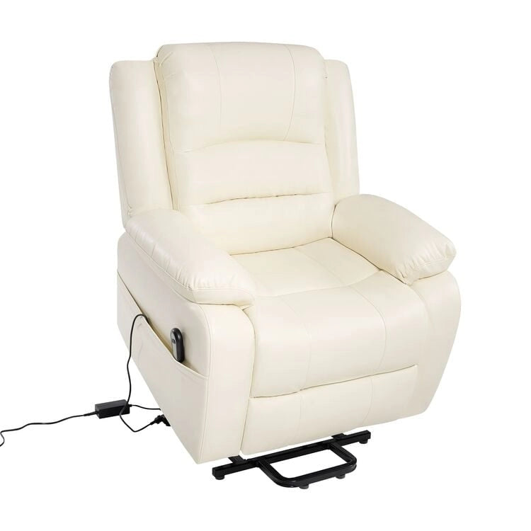 Fauteuil inclinable électrique réglable en hauteur en similicuir avec dossier divisé électrique