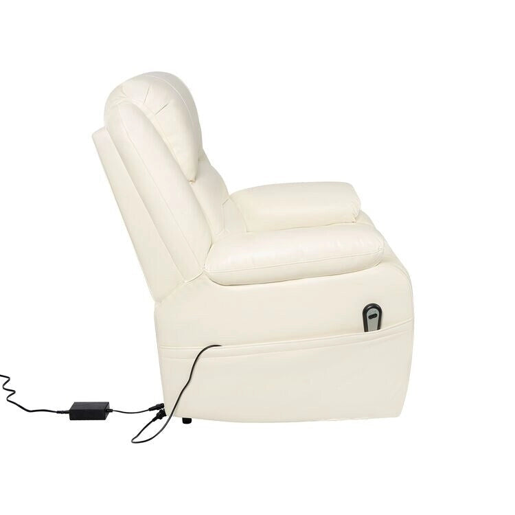 Fauteuil inclinable électrique réglable en hauteur en similicuir avec dossier divisé électrique