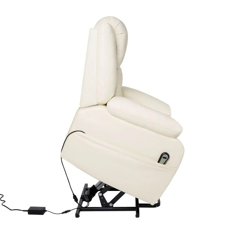 Fauteuil inclinable électrique réglable en hauteur en similicuir avec dossier divisé électrique