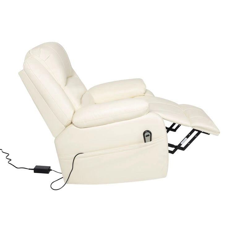 Fauteuil inclinable électrique réglable en hauteur en similicuir avec dossier divisé électrique