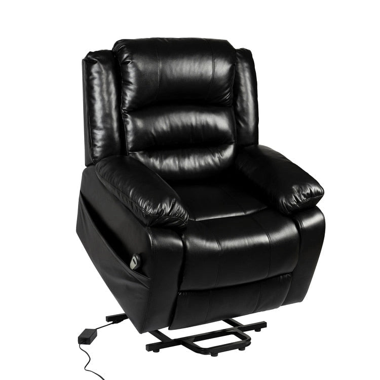 Fauteuil inclinable électrique réglable en hauteur en similicuir avec dossier divisé électrique