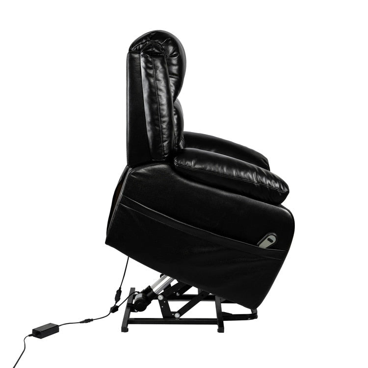 Fauteuil inclinable électrique réglable en hauteur en similicuir avec dossier divisé électrique