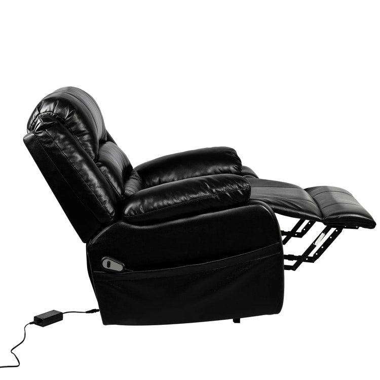 Fauteuil inclinable électrique réglable en hauteur en similicuir avec dossier divisé électrique