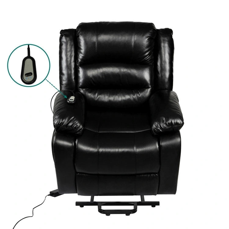 Fauteuil inclinable électrique réglable en hauteur en similicuir avec dossier divisé électrique