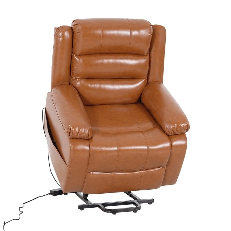 Fauteuil inclinable électrique réglable en hauteur en similicuir avec dossier divisé électrique