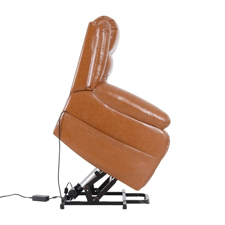 Fauteuil inclinable électrique réglable en hauteur en similicuir avec dossier divisé électrique