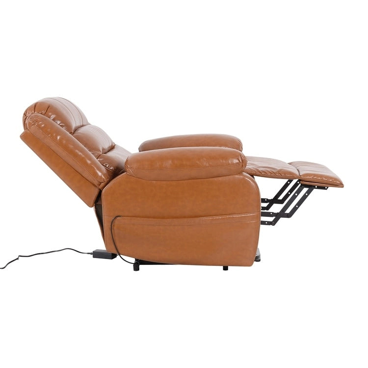 Fauteuil inclinable électrique réglable en hauteur en similicuir avec dossier divisé électrique