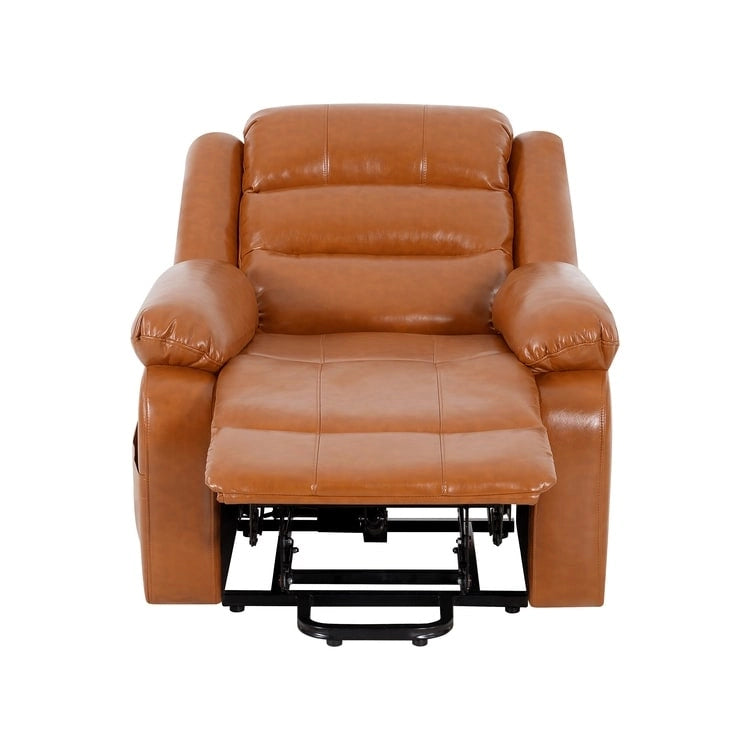 Fauteuil inclinable électrique réglable en hauteur en similicuir avec dossier divisé électrique