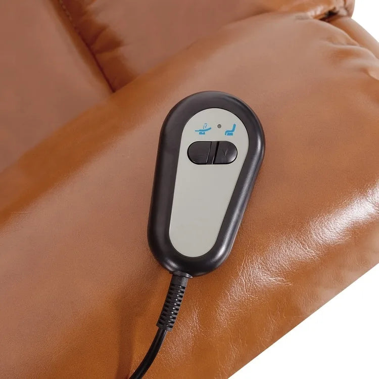 Fauteuil inclinable électrique réglable en hauteur en similicuir avec dossier divisé électrique