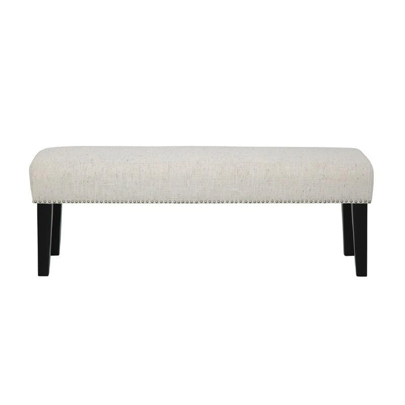 Banc d'appoint rembourré avec garniture cloutée