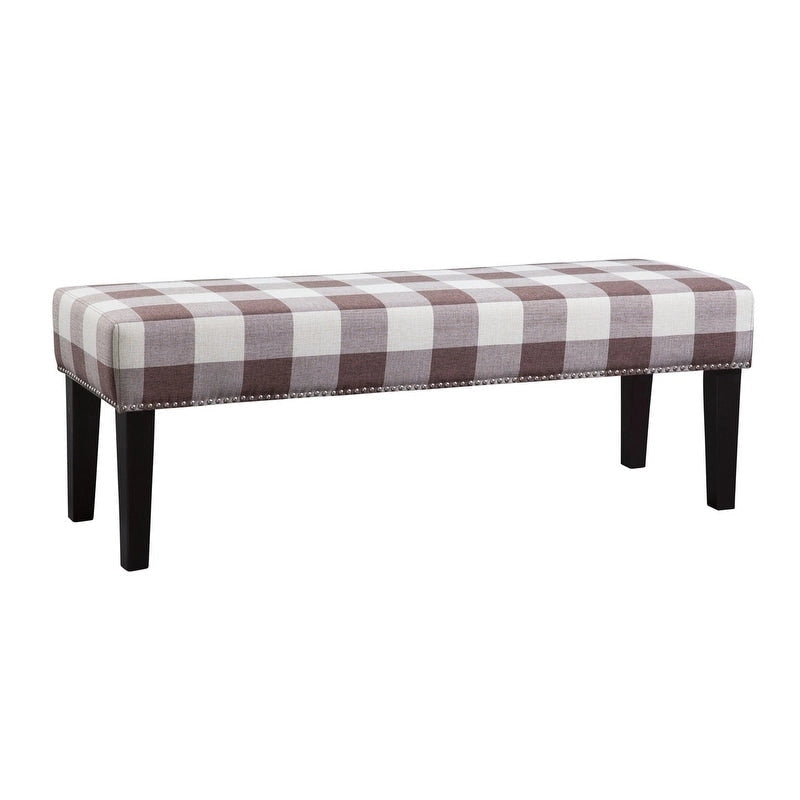 Banc d'appoint rembourré avec garniture cloutée