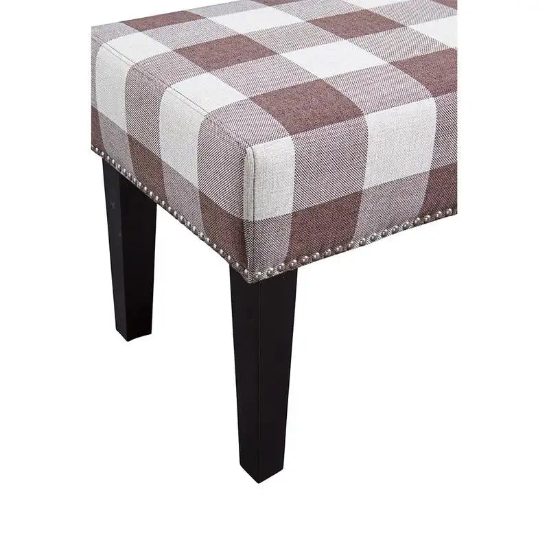 Banc d'appoint rembourré avec garniture cloutée