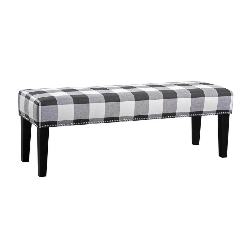 Banc d'appoint rembourré avec garniture cloutée