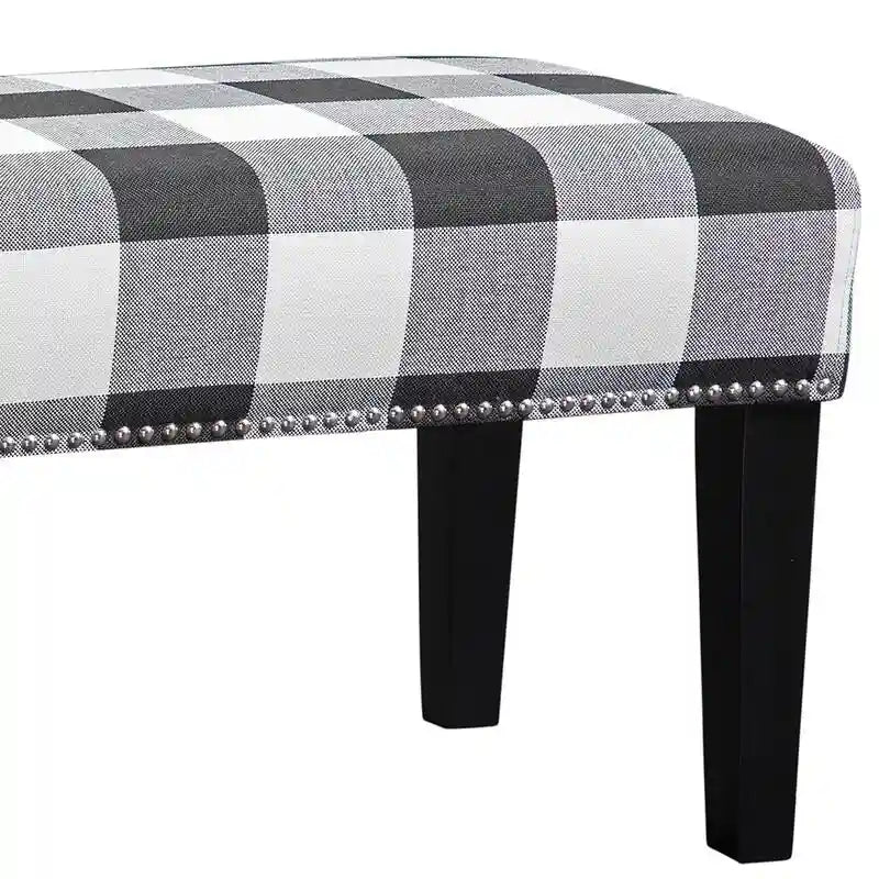 Banc d'appoint rembourré avec garniture cloutée
